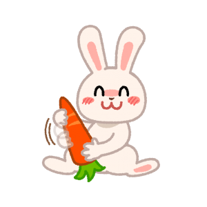 ニンジンをシコシコするウサギ